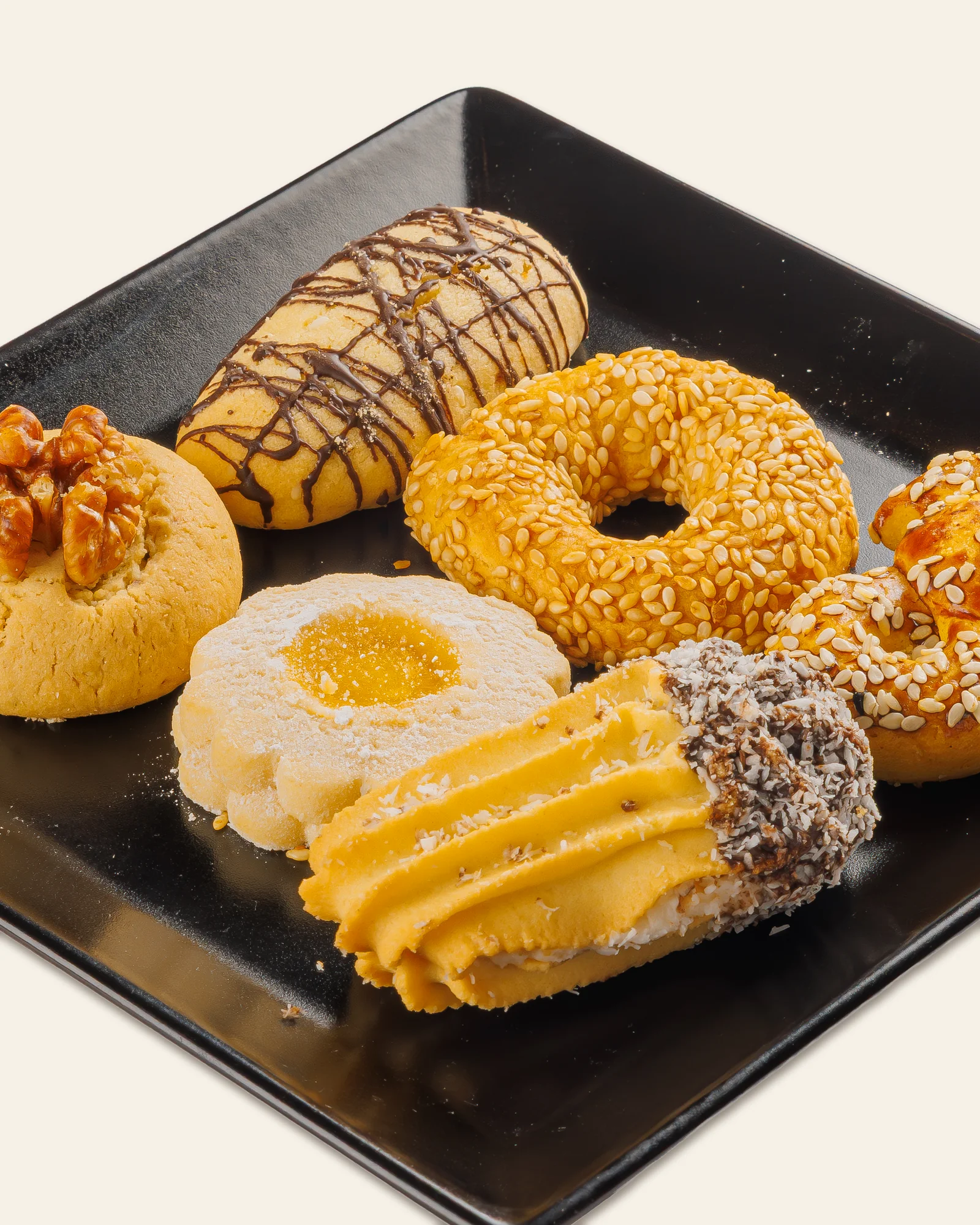 Gemischte süße Cookies – Nahaufnahme