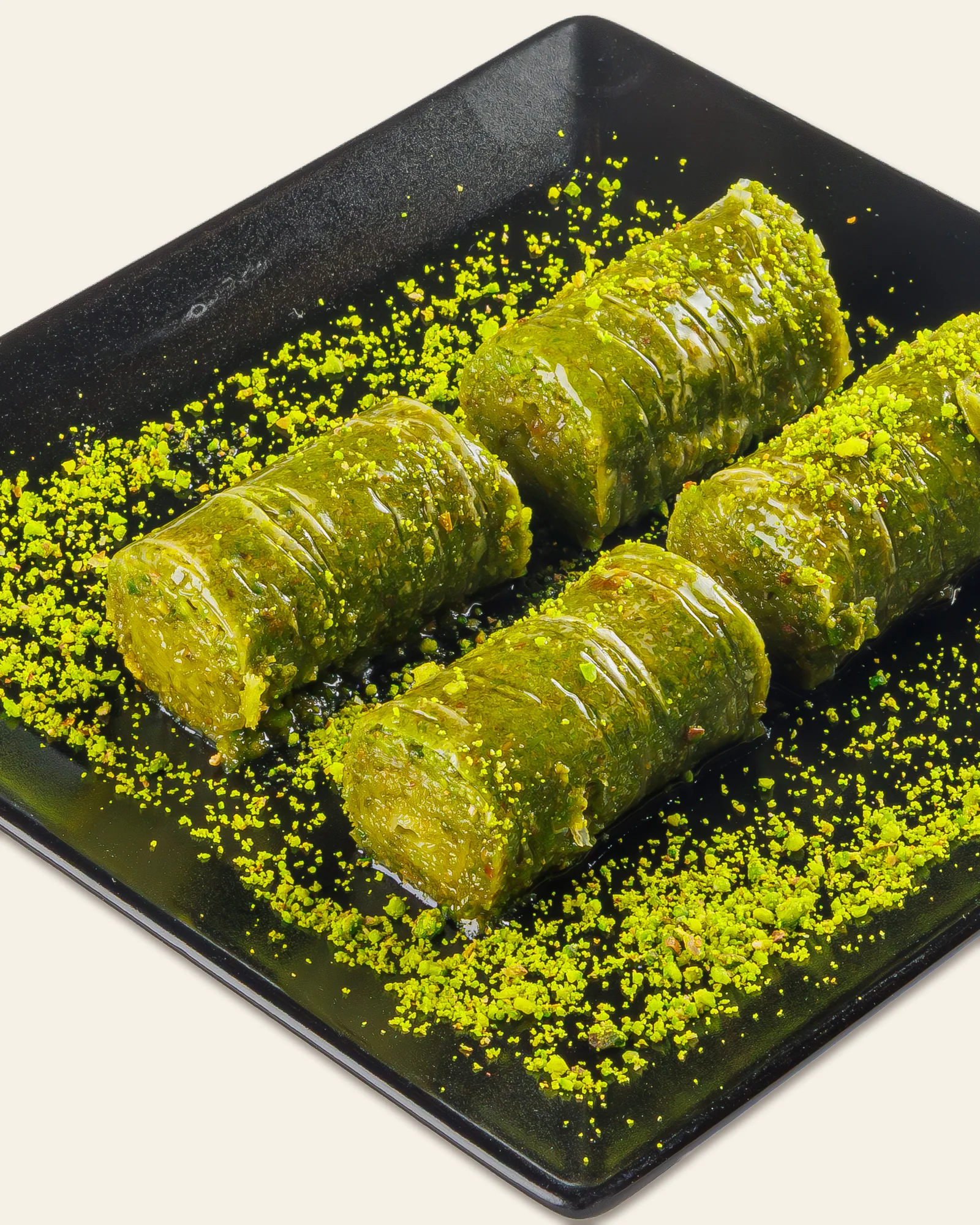 Grüne Baklavarolle (Yeşil Burma) – Nahaufnahme